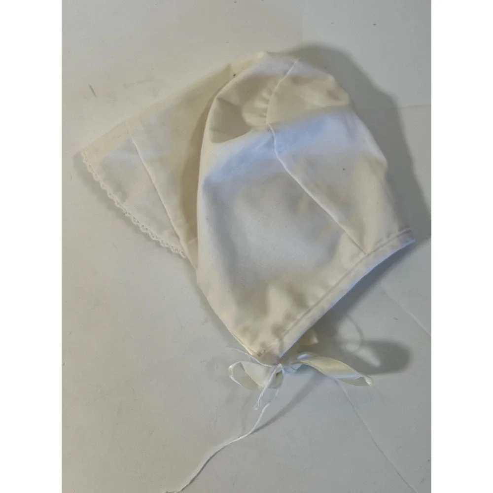 Baby Christening Outfit Romper Bonnet White Bear Embroidery 3-6‎ Months